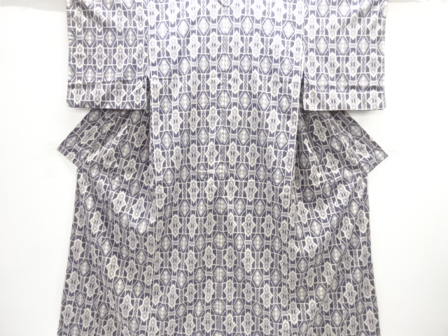 JAPANESE KIMONO / OMESHI KIMONO / SILK / WOVEN ABSTRACT PATTERN